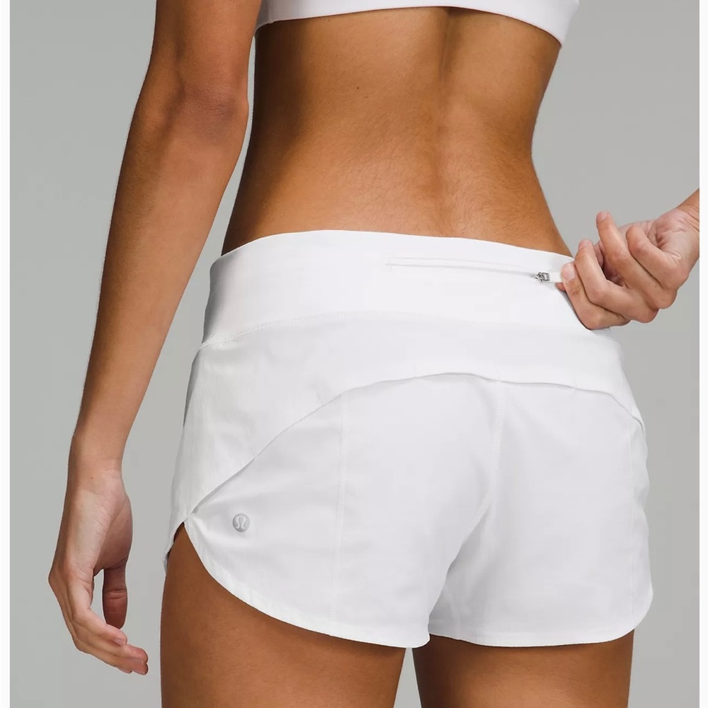 Lululemon white speed up shorts